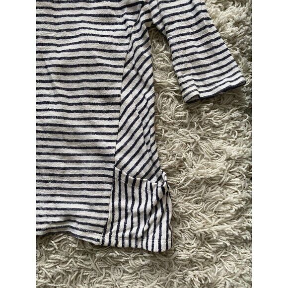 W5 Walter Baker Blouse Top Striped Blue White Cream Pocketed Sailor Large - Picture 2 of 8